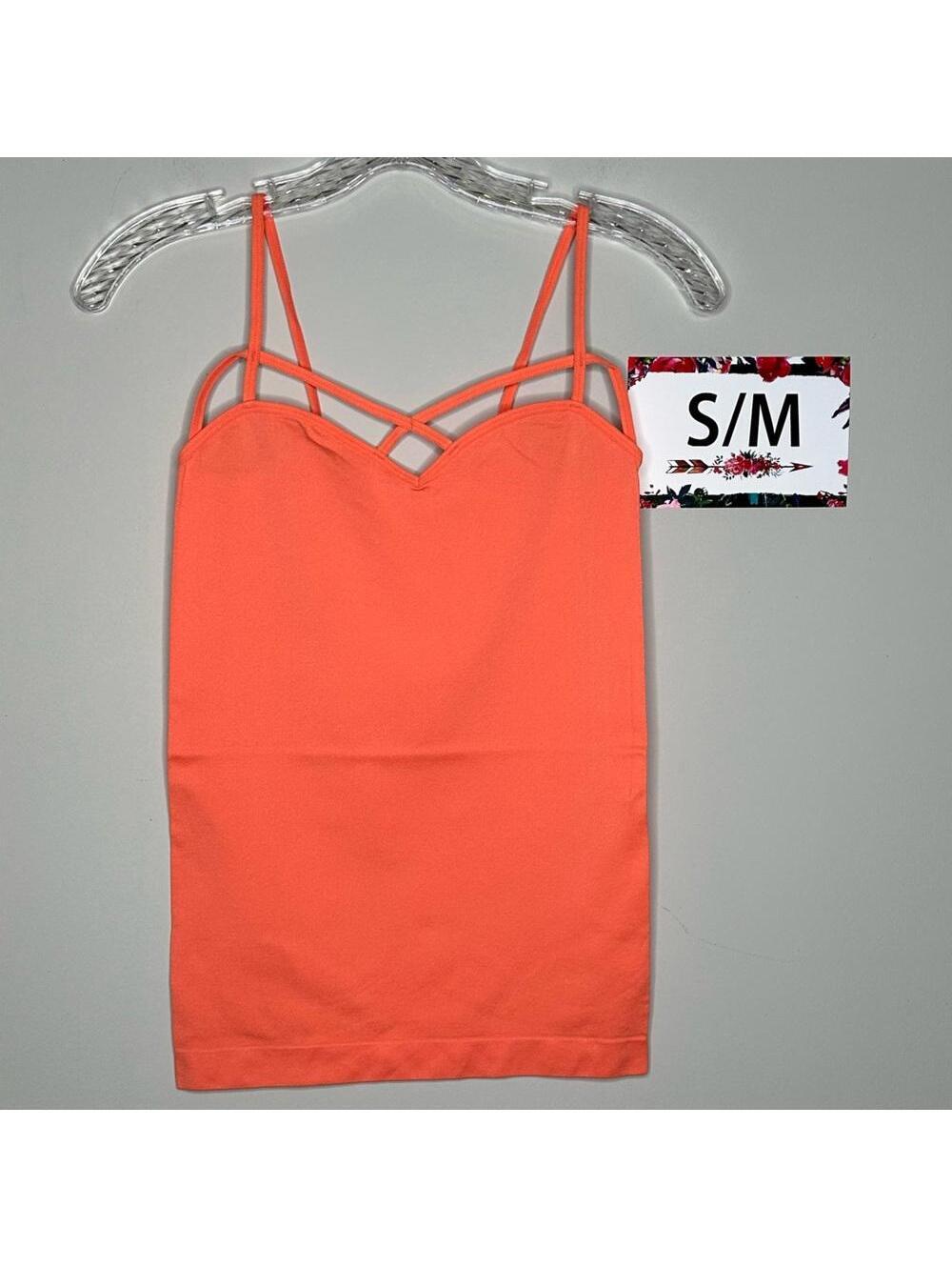 Deep Coral orange S/M Zenana Outfitters cage tank Small Med
